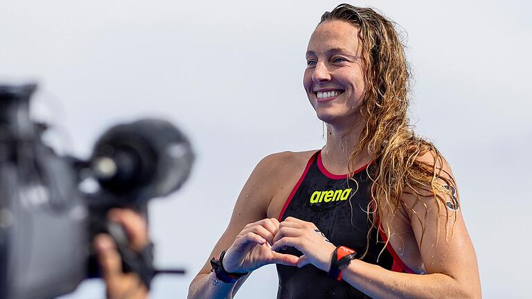 Ein Herz für Würzburg: Freiwasserschwimmerin Leonie Beck zählt nach ihren beiden WM-Titeln im japanischen Fukuoka 2023 bei den Weltmeisterschaften in Doha zu den Favoritinnen