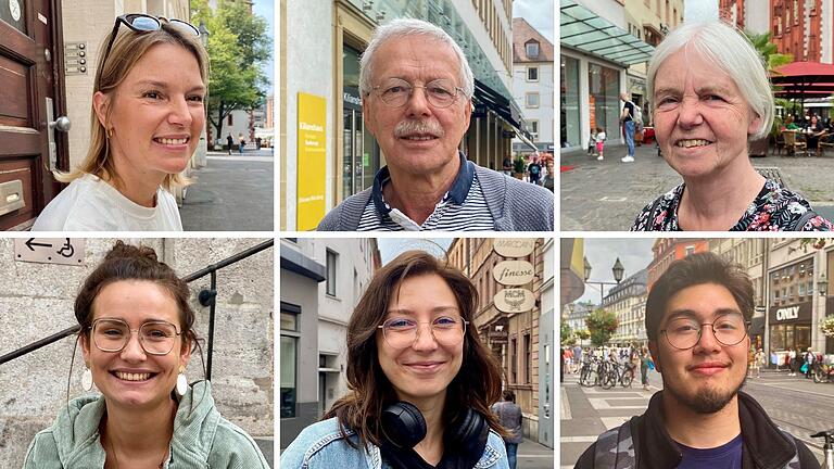 Sie äußerten sich zum Thema Ladenschluss (im Uhrzeigersinn von links oben): Ina Wagner, Lothar Rosenberg, Erika Schubert, Albin Neckermann, Jenny Senn, Lena Flörchinger. Sie äußerten sich zum Thema Ladenschluss (im Uhrzeigersinn von links oben): Ina Wagner, Lothar Rosenberg, Erika Schubert, Albin Neckermann, Jenny Senn, Lena Flörchinger.