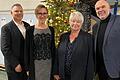 Sie bilden die neue Spitze an der Grund- und Mittelschule Volkach: Konrektorin Nadine Preissler (2. v. l.) und Rektor Thomas Riehle (rechts). Schulamtsdirektorin Helene Deckert-Bau und Volkachs Bürgermeister Heiko Bäuerlein gratulierten.