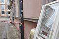 Viele zerbrochene Fenster am Würzburger Peterplatz wurden inzwischen ersetzt.