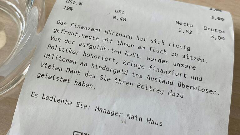 DieserText stand am Ende des Rechnungsbons.
