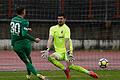 FC Augsburg II vs. 1. FC Schweinfurt 05, Regionalliga Bayern, 23. Spieltag,       -  Die Wende: Der Schweinfurter Marius Willsch (grün) schiebt den Ball am Augsburger Torhüter Ioannis Gelios vorbei zum 1:1.