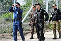 Security at Hungarian-Serbian border near Roszke       -  Grenzpatrouille: Ungarische und polnische Polizisten und Soldaten sichern die mit Zaun und Stacheldraht bewehrte Grenze zwischen Ungarn und Serbien.