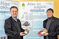 &bdquo;Virtuelles Wasser&ldquo;: Im Bild von links Torsten Raab, Leiter der Hessischen Verwaltungsstelle des Biosphärenreservats Rhön sowie Volker Strauch, Leiter des Umweltzentrums Fulda.
