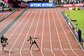 Usain Bolt       -  Usain Bolt in seiner typischen Jubelpose.