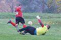 Unser Bild zeigt den 2:1-Siegtreffer von Alexander Faust im Duell der SG Rothhausen/Volkershausen gegen die SG Burglauer II. Mit zwei Treffern drehte Faust die Partie praktisch im Alleingang.       -  Unser Bild zeigt den 2:1-Siegtreffer von Alexander Faust im Duell der SG Rothhausen/Volkershausen gegen die SG Burglauer II. Mit zwei Treffern drehte Faust die Partie praktisch im Alleingang.