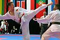 Zuverlässiger Medaillengarant: Bei der Europameisterschaft der Jugend in Bochum zeigte sich Karateka Luca Weingötz (links) einmal mehr gut in Form und holte zweimal Gold und einmal Silber für die deutsche Nationalmannschaft.