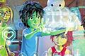Bunte Mischung: Fred, Honey Lemon, Hiro, Baymax, GoGo und Wasabi (von links) in einer Szene von &bdquo;Baymax&ldquo;.