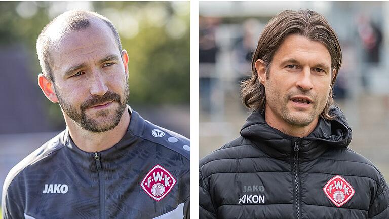 Kickers-Sportdirektor Sebastian Neumann (links) und Trainer Martin Lanig