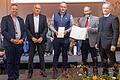 Große Freude über die 'Große Goldmedaille der BUGA 2021' herrscht zum Jahresende in drei Gärtnereibetrieben in Knetzgau und Haßfurt. Im Bild (von links): Ulrich Haage, Roland Roth, Dietmar Hofmann und Werner Pudell, sowie Thomas Schmidt.
