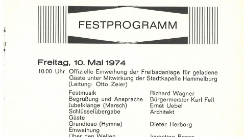 Das Festprogramm zur Eröffnung am 10. Mai 1974.       -  Das Festprogramm zur Eröffnung am 10. Mai 1974.