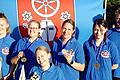 Sie waren bei der Weltmeisterschaft im Fahnenhochwurf erfolgreich (v.l.): Michelle Fleming, Silke Landschoof, Lara Landschoof, Sandra Hofmann, Bianca Hofmann, Bastian Schäfer.