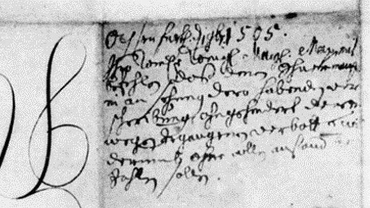 Ein Eintrag im Protokollbuch der Stadt Ochsenfurt erinnert an den Maximilian I. am 1. November 1505 in der Stadt. Ein Eintrag im Protokollbuch der Stadt Ochsenfurt erinnert an den Maximilian I. am 1. November 1505 in der Stadt.