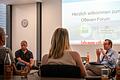 Regionalmanager Stefan Fiedler (links) und Erster Landesbeamter Florian Busch (rechts) beim Offenen Forum 2023: Das Regionalmanagement gab Einblicke in die Arbeit der Bio-Musterregion Main-Tauber-Kreis.