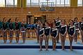 Die besten Einzelsportlerinnen beim Bezirksfinale Gerätturnen der unterfränkischen Schulen wurden von den Verantwortlichen des Wettkampfes vorgestellt. Vorne von links: Ainara Urkiaga, Julie Kocot, Anna-Lee Barone, Lina Laenger und Emily Keib.