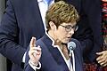 Sondersitzung des Bundestags im Paul-Löbe-Haus       -  Annegret Kramp-Karrenbauer, CDU-Vorsitzende und Verteidigungsministerin, spricht in Berlin den Amtseid bei einer Sondersitzung des Bundestags im Paul-Löbe-Haus.