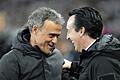 Aston Villa - Paris Saint Germain       -  Luis Enrique (links) setzte sich am Ende gegen Unai Emery durch