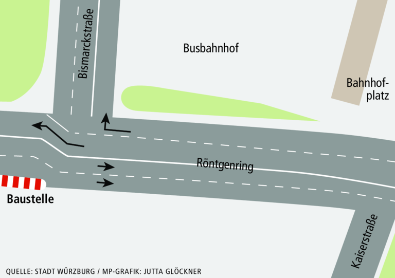 Unfallgefahr: Engstelle am Würzburger Röntgenring ärgert Autofahrer