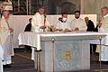 Die erste Messe nach seiner Priesterweihe feierte Pater Christian Rentsch  (Zweiter von links) in der Pfarrkirche Sankt Maria Magdalena. Links auf dem  Bild Stadtpfarrer Pater Markus Reis OSA. Foto: Dieter Britz       -  Die erste Messe nach seiner Priesterweihe feierte Pater Christian Rentsch  (Zweiter von links) in der Pfarrkirche Sankt Maria Magdalena. Links auf dem  Bild Stadtpfarrer Pater Markus Reis OSA. Foto: Dieter Britz