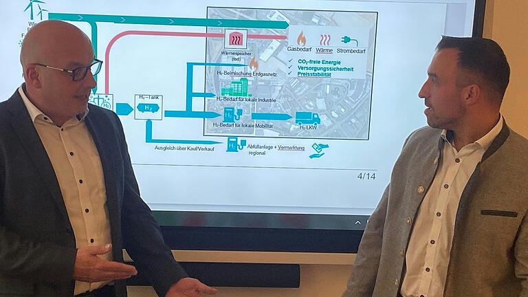 Sind überzeugt von den Möglichkeiten, die die regionale Produktion von grünem Wasserstoff bietet: Münnerstadts Bürgermeister Michael Kastl (links) und sein Bad Neustädter Amtskollege Michael Werner.