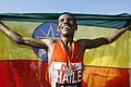 Äthiopiens Lauflegende Haile Gebrselassie im September 2006 nach seinem Sieg beim Berlin-Marathon.&nbsp;