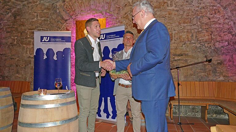 Der bayerische Staatsminister Joachim Herrmann beim Zukunftsdialog der Jungen Union Lauda-Königshofen