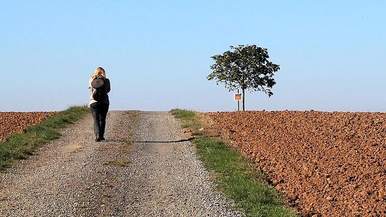 TeAuf dem Augustinusweg: Wandern ins Weite der Ackerlandschaft, hier bei Messelhausen.Jürgen Haug-Peichl