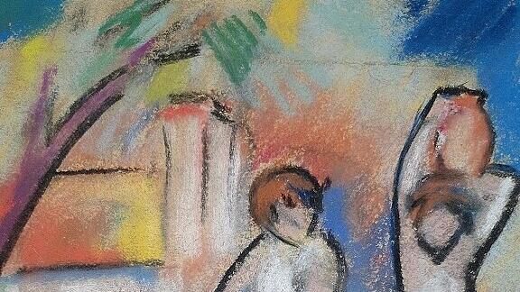 Ein weiteres Bild der Ausstellung: „Drei weibliche Akte“, undatiert, Pastell