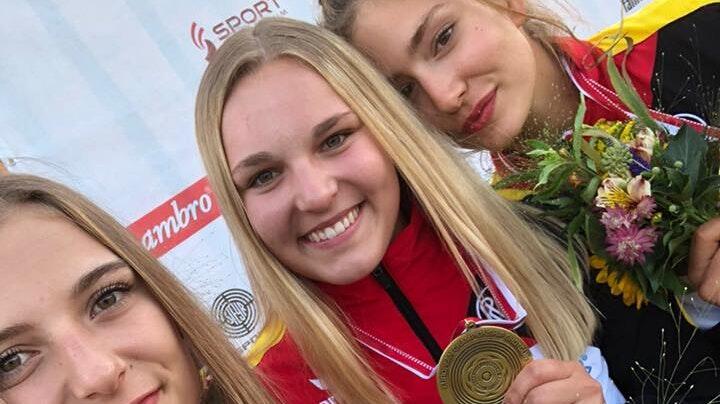 Mit dem Juniorinnen-Team gewann Valentina Umhöfer (Mitte) 2018 Bronze bei der Europameisterschaft.