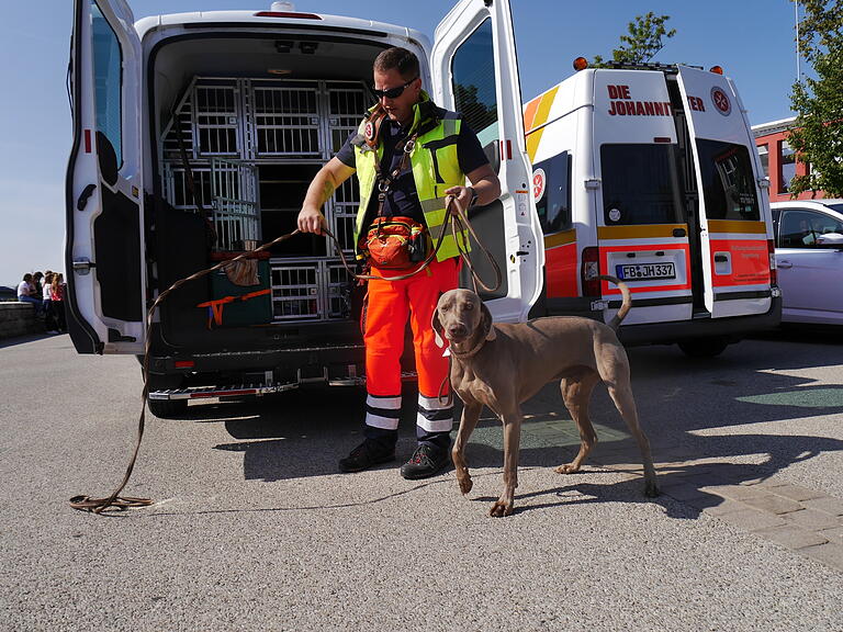 Außer Konkurrenz dabei: David Ratzel mit seinem Weimaraner Sir Shadow.