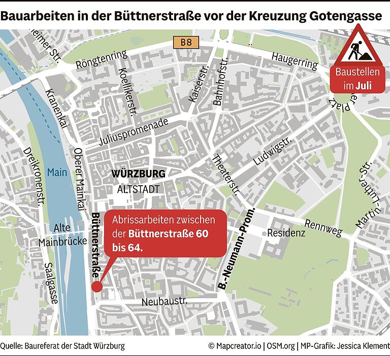 Baustellen, Sperrungen und Umleitungen im Juli 2024: Hier müssen Autofahrer in Würzburg mit Staus rechnen