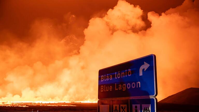 Vulkanausbruch auf Island       -  Die Besucher-Attraktion Blaue Lagune wurde geschlossen.