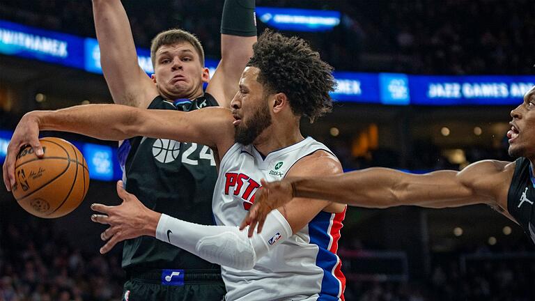 Utah Jazz - Detroit Pistons       -  Cade Cunningham (M) war beim Sieg der Pistons der dominante Spieler auf dem Platz.