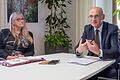 Interimsvorständin Regina Steenbeek-Schacht und Landrat Wilhelm Schneider blicken im Gespräch mit der Redaktion unter anderem auf die finanzielle Situation der Haßberg-Kliniken.