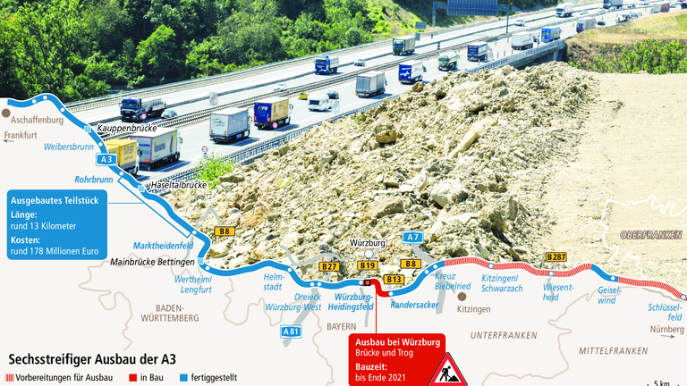 A3-Ausbau zwischen Aschaffenburg und Würzburg ist fertig