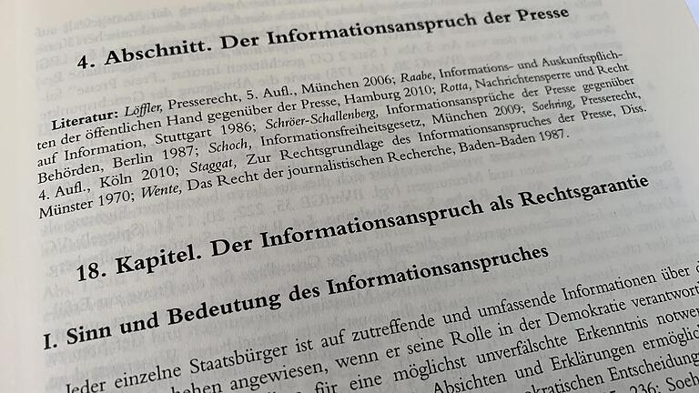 Blick ins 'Handbuch des Presserechts' von Ricker/Weberling.