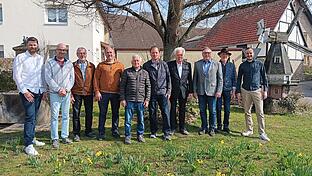 Auf dem Bild (von links): Christian Staat, Stefan Wendel, Hermann Wendel, Michael Volk, Wendel Anton, Fritz Suckfüll, Manfred Feser, Notker Wolf, Ottmar Wendel, Sebastian Wendel.