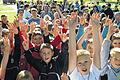 Freude am Laufen bringt Spenden: Die Schüler der Grund- und Mittelschule Bad Bocklet beim Start zu ihrem Lebenslauf.