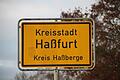 Das Ortsschild von Haßfurt.