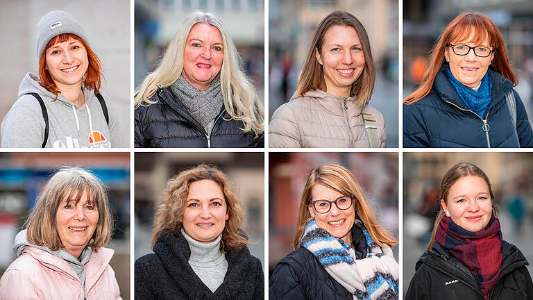 Sie haben uns ihre Meinung zum Equal&nbsp;Pay&nbsp;Day gesagt (von links oben nach rechts unten): Julia Schug, Sabine Oswald, Fiona Sebald, Cornelia Hebling, Christa Warmuth, Marta Maurer, Isabella Jansen und Marie Ludwig.&nbsp;