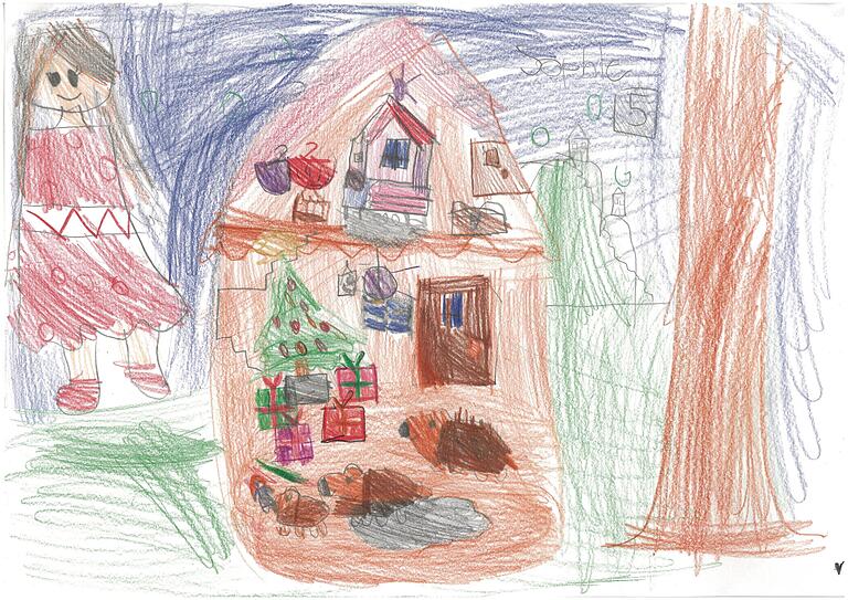 Wer feiert da so tierisch schön? 'Weihnachten einmal anders' interpretiert von Sophie Wenzlick (8) aus Wipfeld.