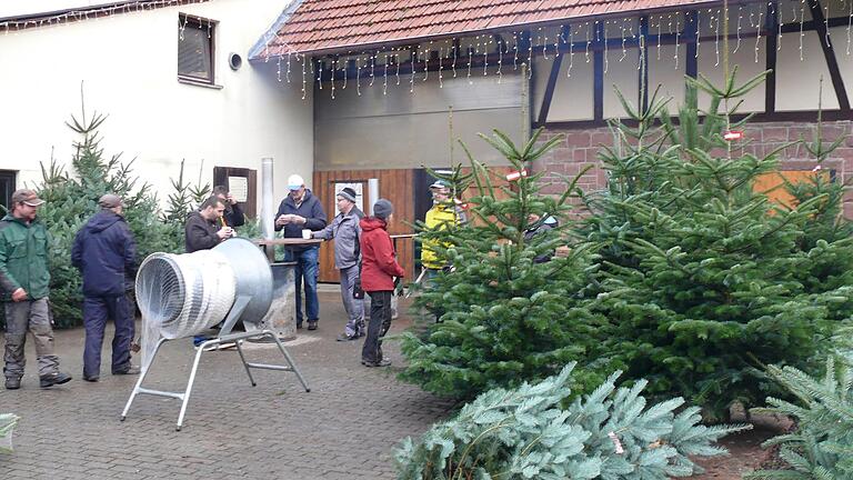 Beim Adventsmarkt im Christbaumdorf Mittelsinn werden auch Weihnachtsbäume verkauft. (Archivbild)