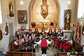 Unter der Leitung von Christian Bach gestalteten die Püssensheimer Musikanten das Kirchenkonzert anlässlich der Segnung der neuen Orgel in der Filialkirche Allerheiligen in Püssensheim musikalisch mit.