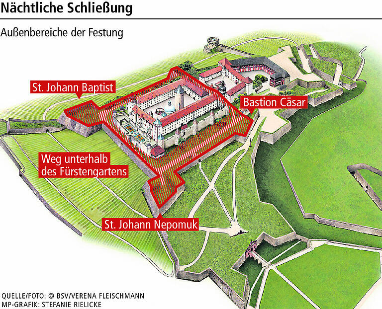 Außenbereich der Festung Würzburg: Was die nächtliche Schließung pro Monat kostet Außenbereich der Festung Würzburg: Was die nächtliche Schließung pro Monat kostet