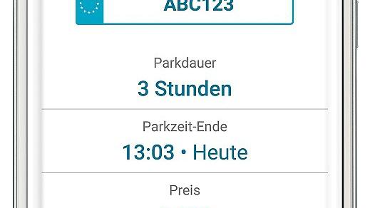 Derartige Informationen bekommt der Nutzer des Handy-Parkens auf sein Smartphone.