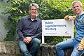 Die Bereichsleiter Thomas Möginger (links) und Lars Betz freuen sich über 25 Jahre Mobile Jugendbetreuung Würzburg. Die Jubiläumsveranstaltung findet am 24. Oktober im Maschinenhaus auf dem Bürgerbräugelände statt.