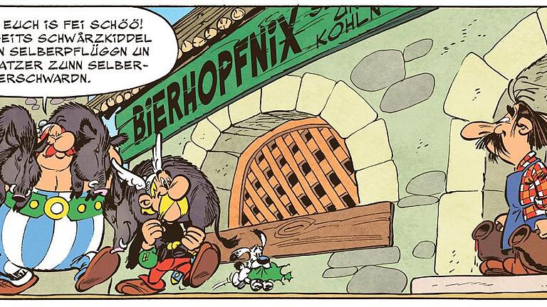 01-48_3986_1A_ECC_ASTERIX_MUNDART_UNTERFRAENKISCH_V_74.IND11       -  Dieses Mal sind Obelix, Asterix und Idefix im Bierland, in Nürnberg, unterwegs.Foto: Asterix® - Obelix® - Idefix ®  / © 2017 Les Éditions Albert René
