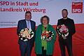 Die Landkreis-SPD hat ihre Kandidaten nominiert. Für ein Landtagsmandat treten Volkmar Halbleib als Spitzenkandidat und Kickers-Stadionsprecher 'Tobi' Grimm (rechts) sowie für den Bezirkstag Eva Maria Linsenbreder an.