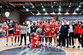 Das 'außergewöhnliche Team' (Filipovski) der Würzburg Baskets vom Busfahrer bis zum Maskottchen.&nbsp;
