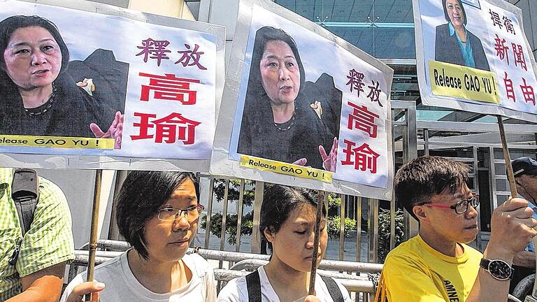 Protest gegen Urteil: In Hongkong demonstrierten die Menschen für die Freilassung der 71-jährigen Journalistin.